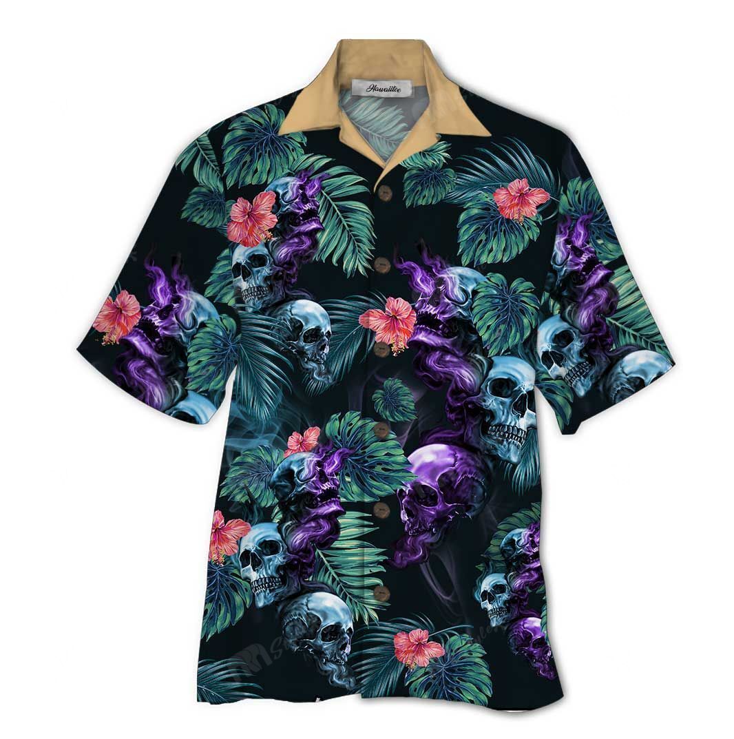 Hawaiian Shirt 'Skull' Flower Tropical