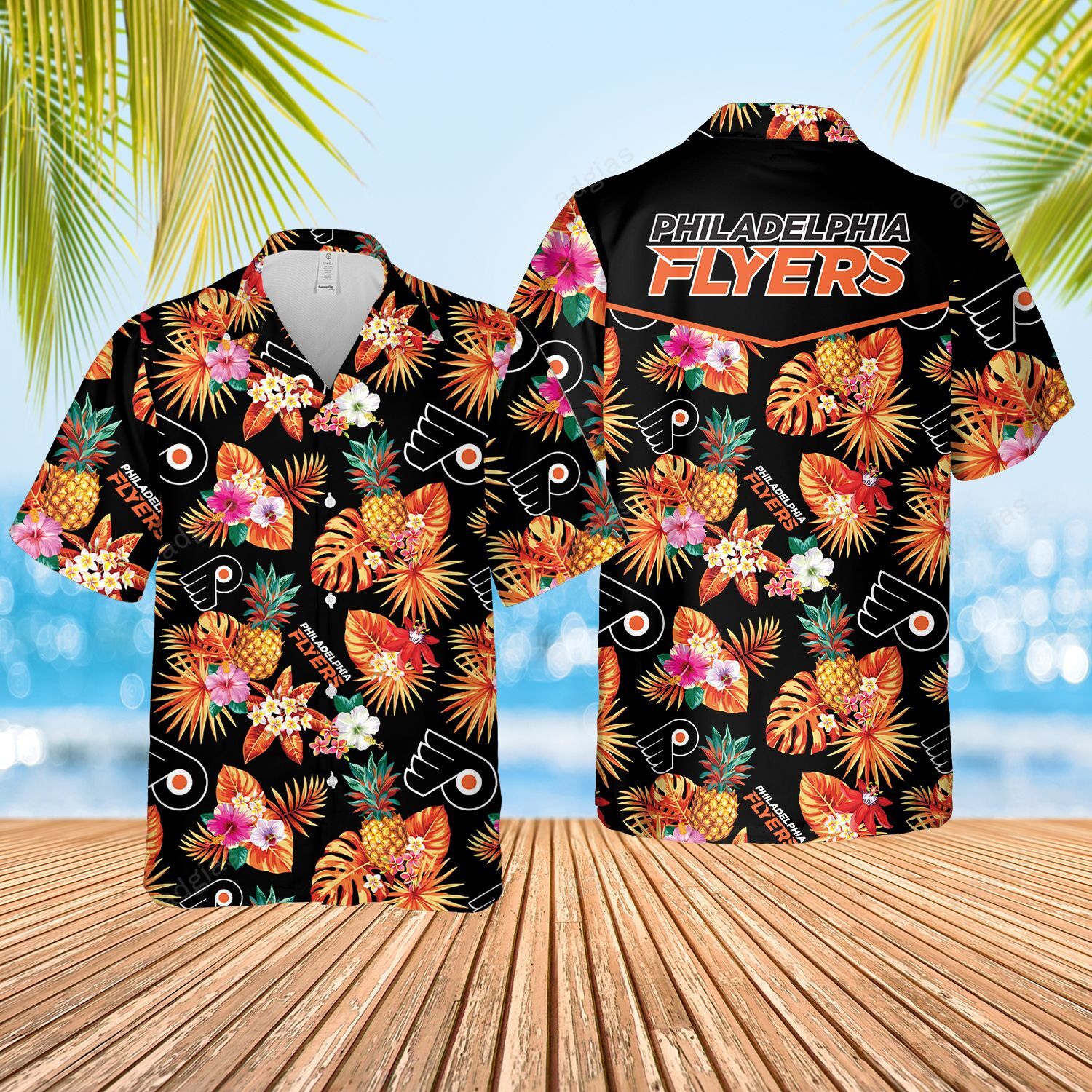 Hockey Flyer Hawaiian Summer Beach Aloha Shirt