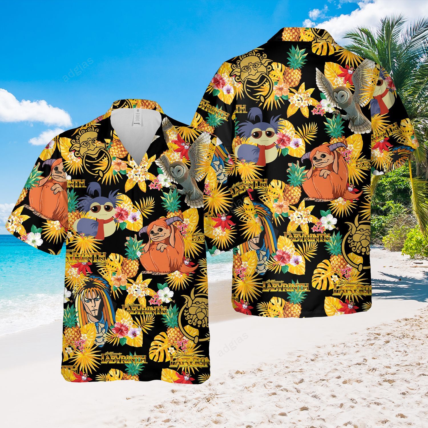 LBR86 Tropical Summer Beach Hawaii, Movie Fans, Hawaiian Shirt