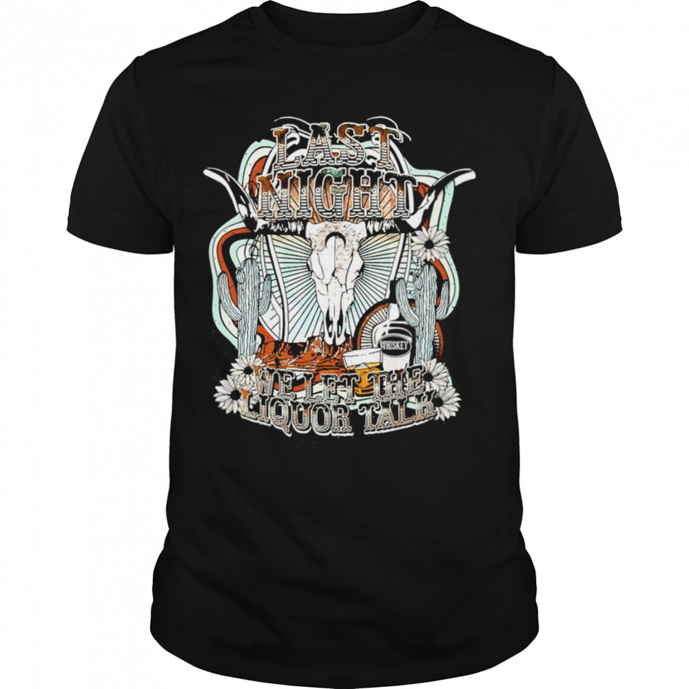 Last night western boho skull shirt