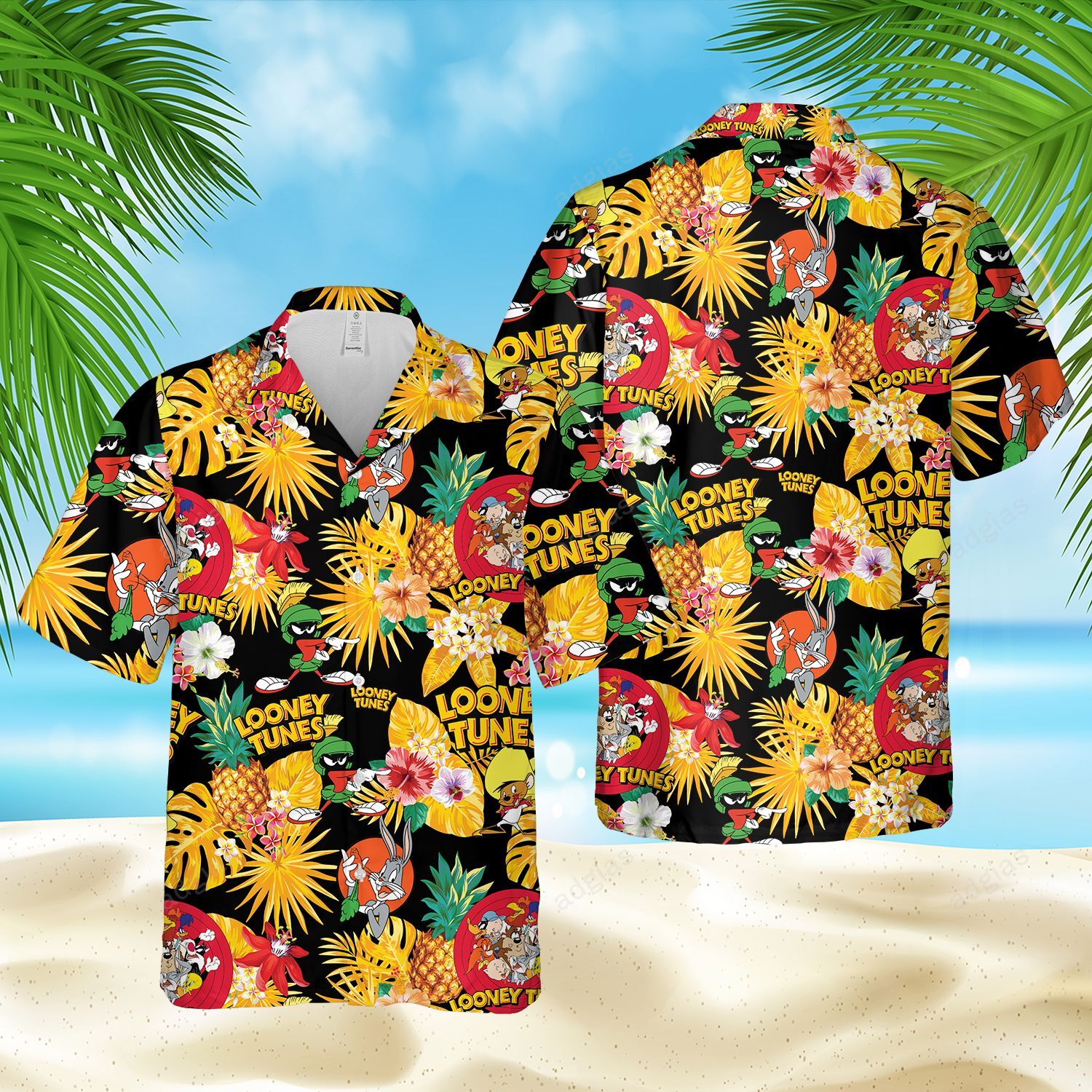 Looney Hawaiian Pattern Short Sleeve Shirt