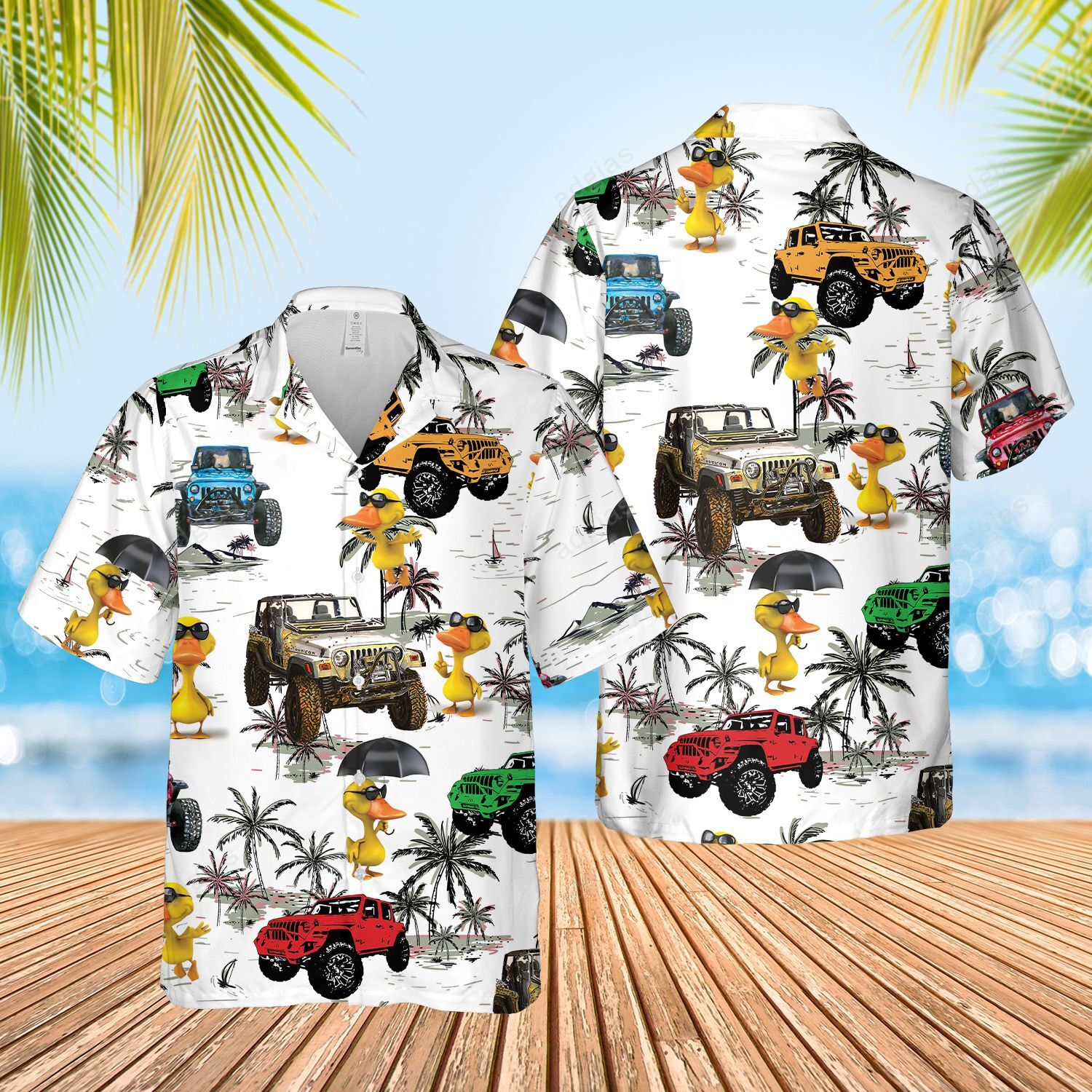 Love Jeep Car Hawaiian, Jeep Duck Shirt, Jeep Owners Outfit ,Gift for Jeep Lovers