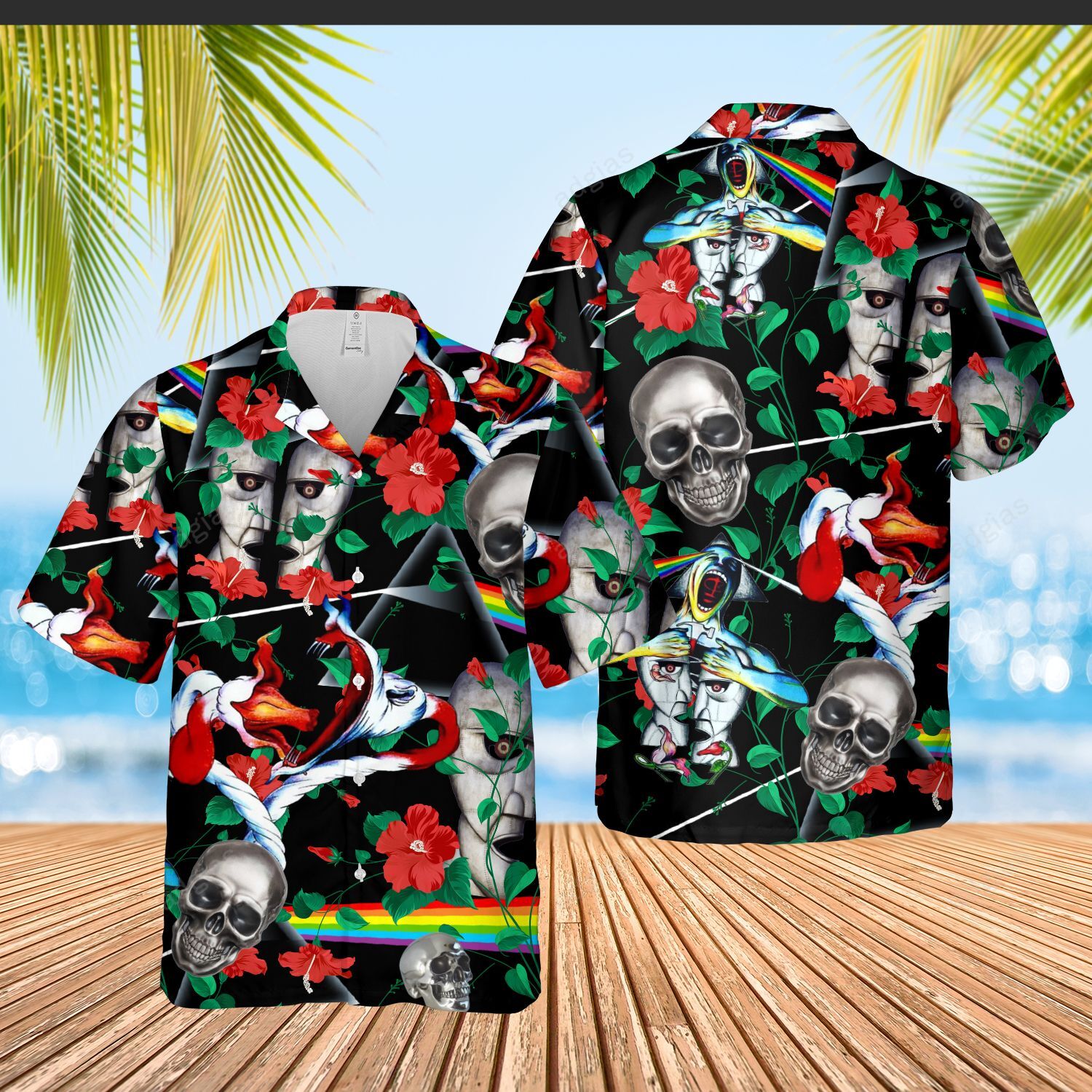 The Division Bell Hawaiian Summer Music Band For Fan Short Sleeve Shirt