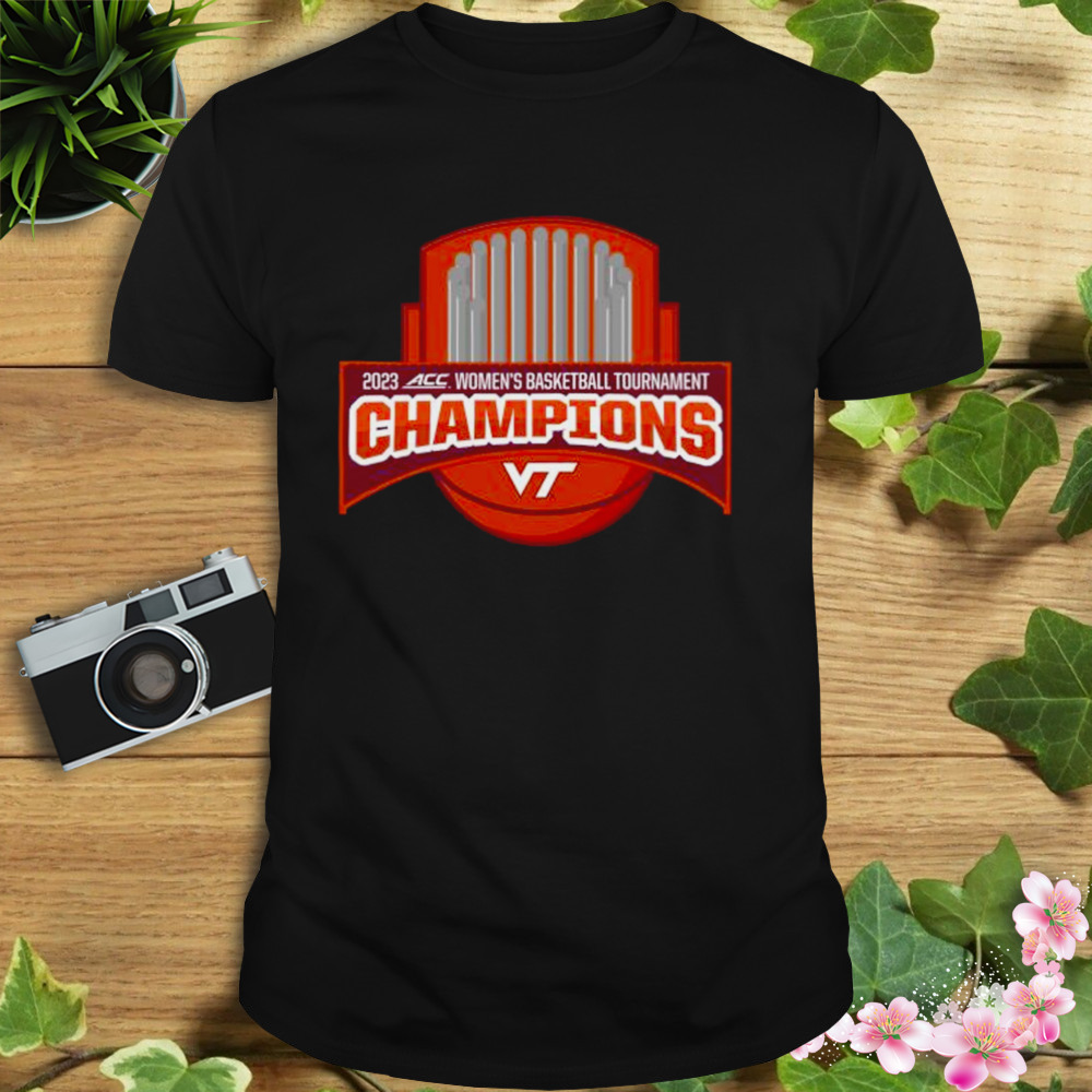 Virginia Tech Hokies 2023 ACC women’s basketball tournament champions shield shirt