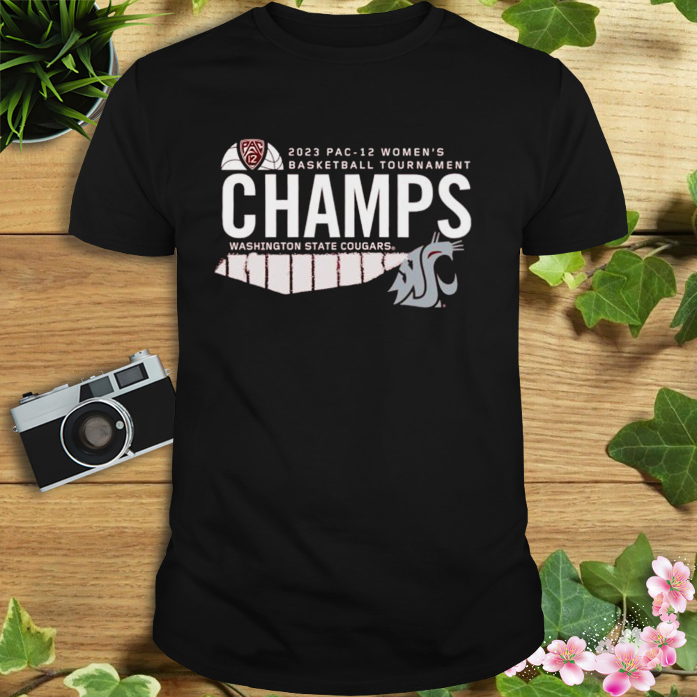 Washington State Cougars 2023 PAC-12 Women’s Basketball Conference Tournament Champions Locker Room T-Shirt