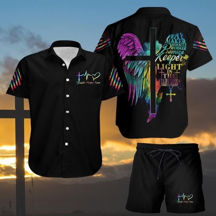 Way Maker Miracle and Faith Hope Love Hawaiian Shirts OR Shorts #H