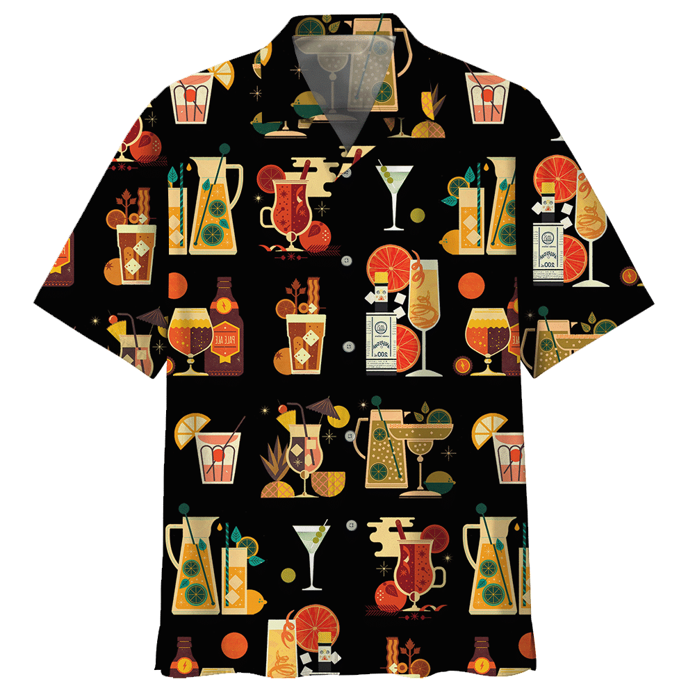 Cocktail Black High Quality Unisex Hawaiian Shirt For Men And Women Dhc17062568