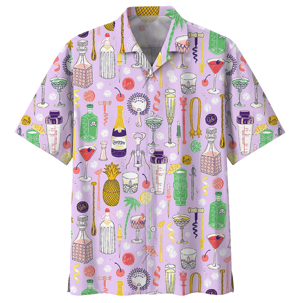 Cocktail Purple High Quality Unisex Hawaiian Shirt For Men And Women Dhc17062588