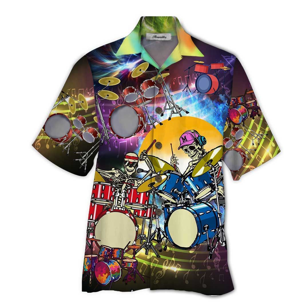 Drum Skull Colorful Unique Design Unisex Hawaiian Shirt For Men And Women Dhc17062173 Drum Skull Colorful Unique Design Unisex Hawaiian Shirt For Men And Women Dhc17062173