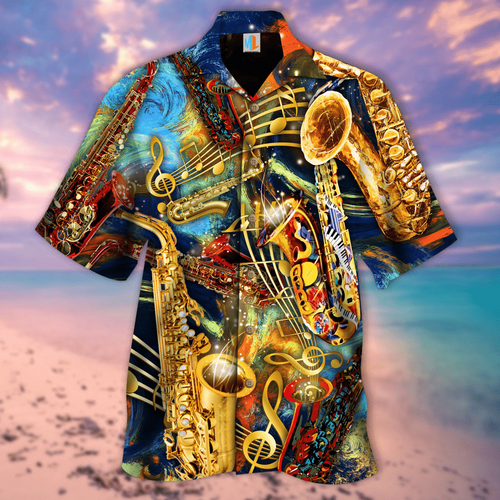 Feeling With Saxophone Melody Colorful High Quality Unisex Hawaiian Shirt For Men And Women Dhc17062397