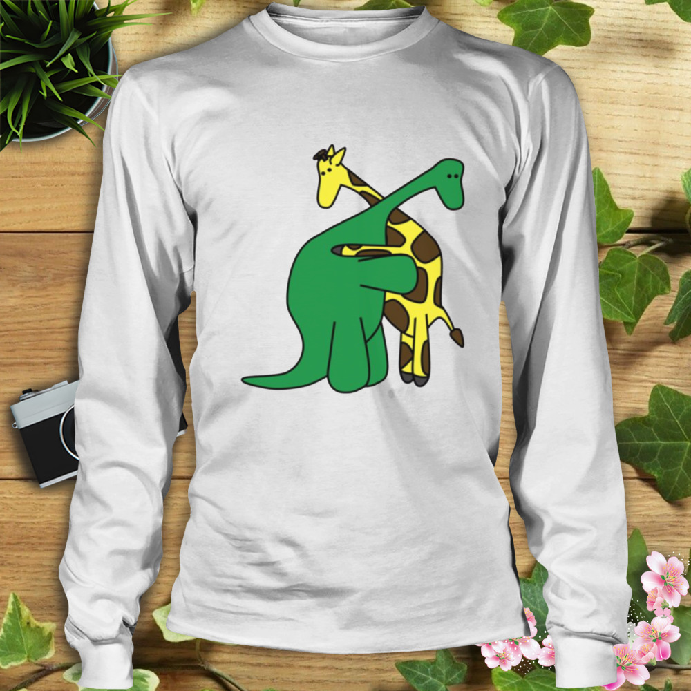 Funny Good Boys Dinosaur Hugging A Giraffe shirt - Store T-shirt Shopping  Online