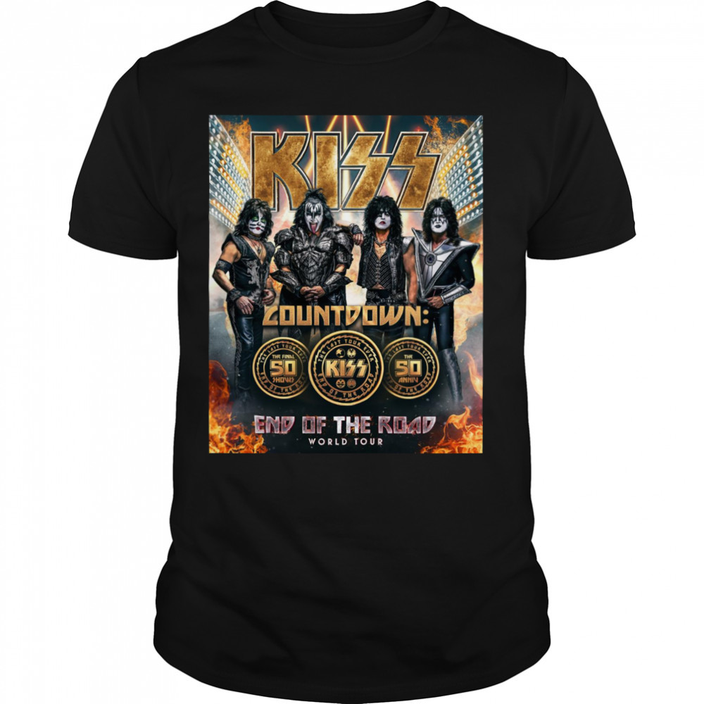 Kiss Announces Final 50 Shows For End Of The Road World Tour 2023 poster shirt