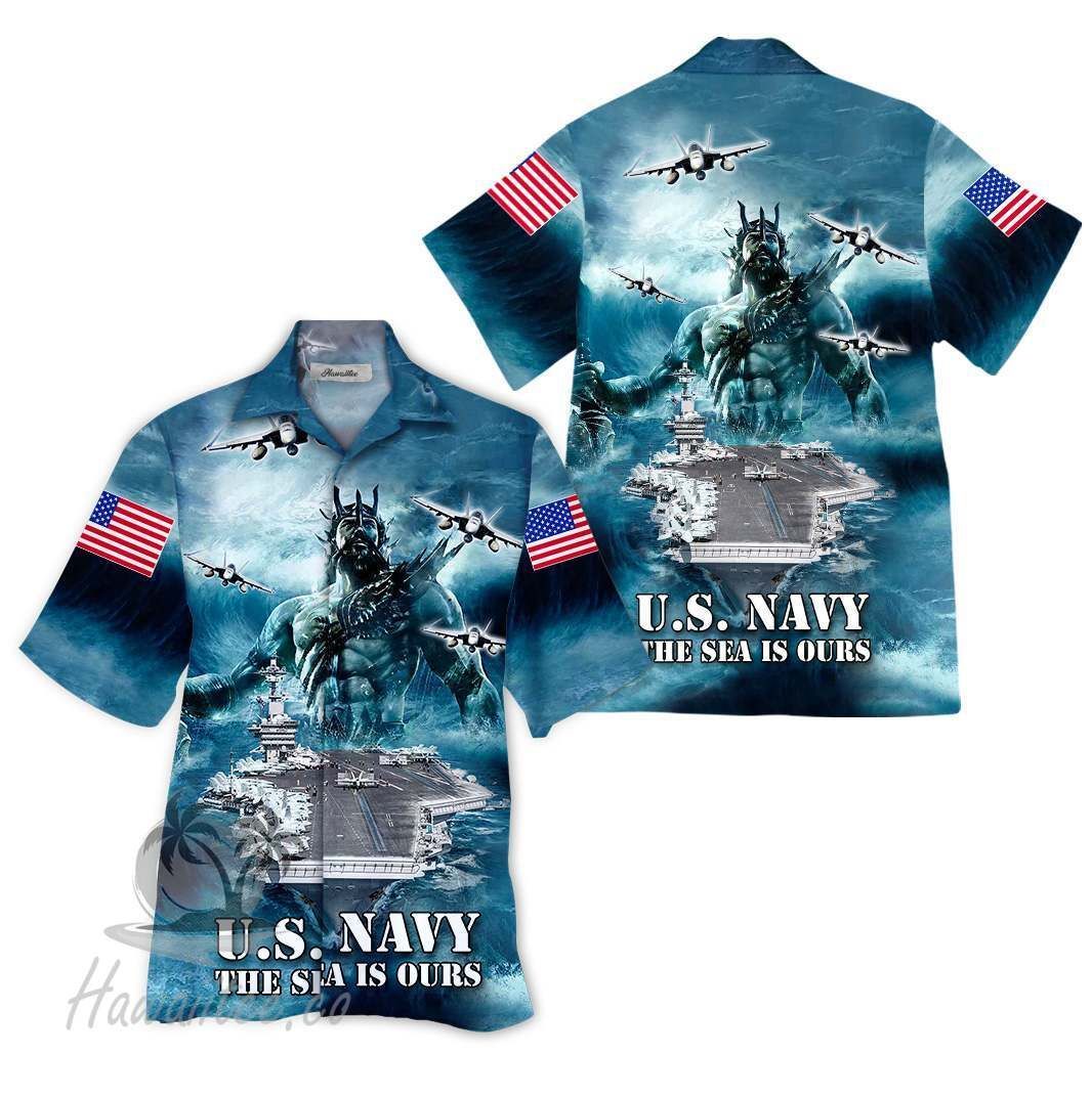 Us Navy Blue High Quality Unisex Hawaiian Shirt For Men And Women Dhc17062316
