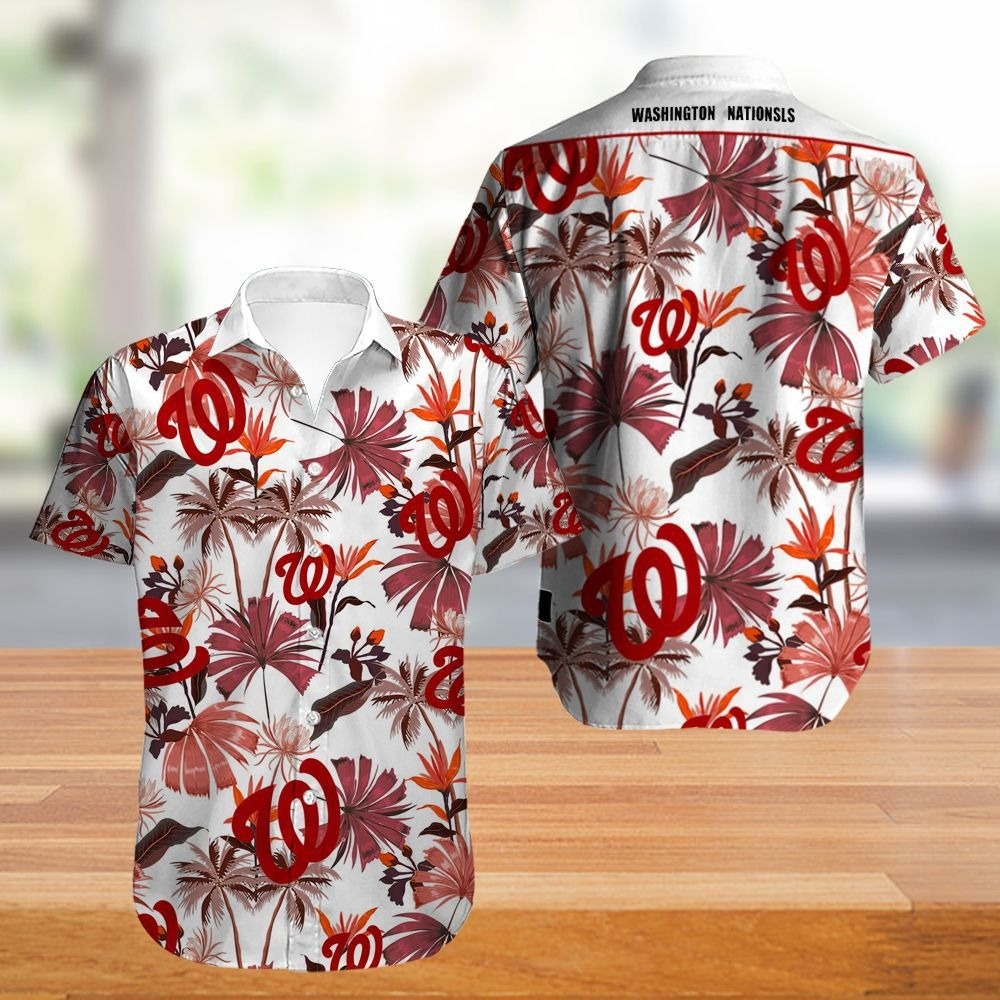 Washington Nationals Hawaiian Shirt flower summer gift for fans