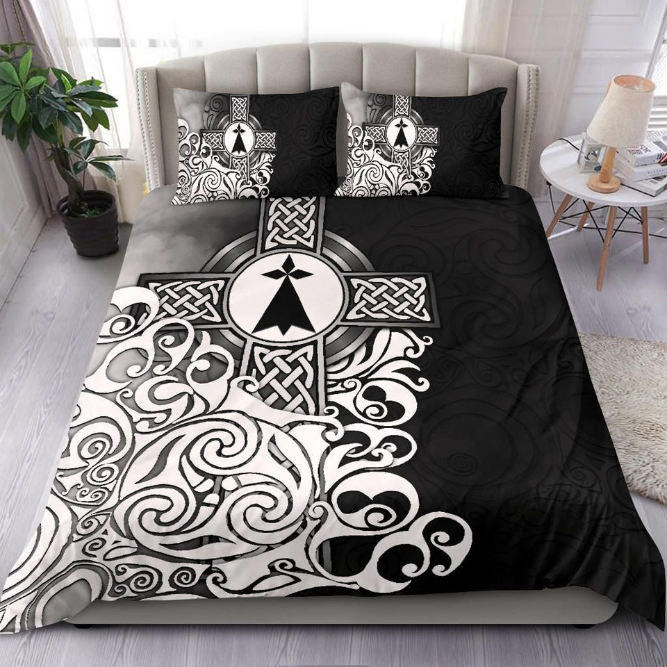 Brittany Celtic Bedding Set - Bretagne Stoat Ermine With Celtic Cross