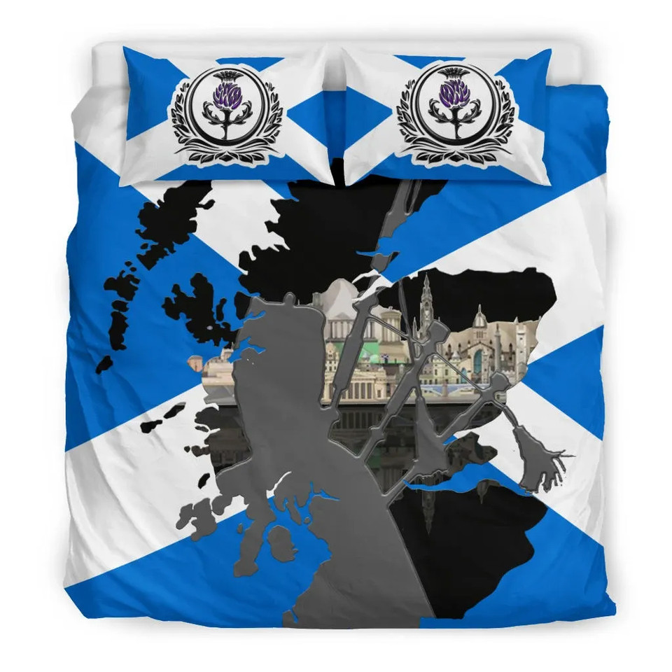 Celtic Bedding Set - Celtic Scotland Bagpipe Thistle Edinburgh