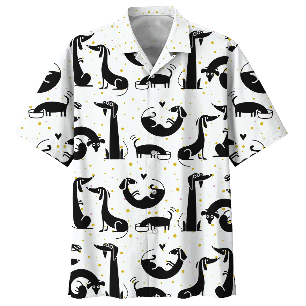 Dachshund White Unique Design Unisex Hawaiian Shirt For Men And Women Dhc17062560