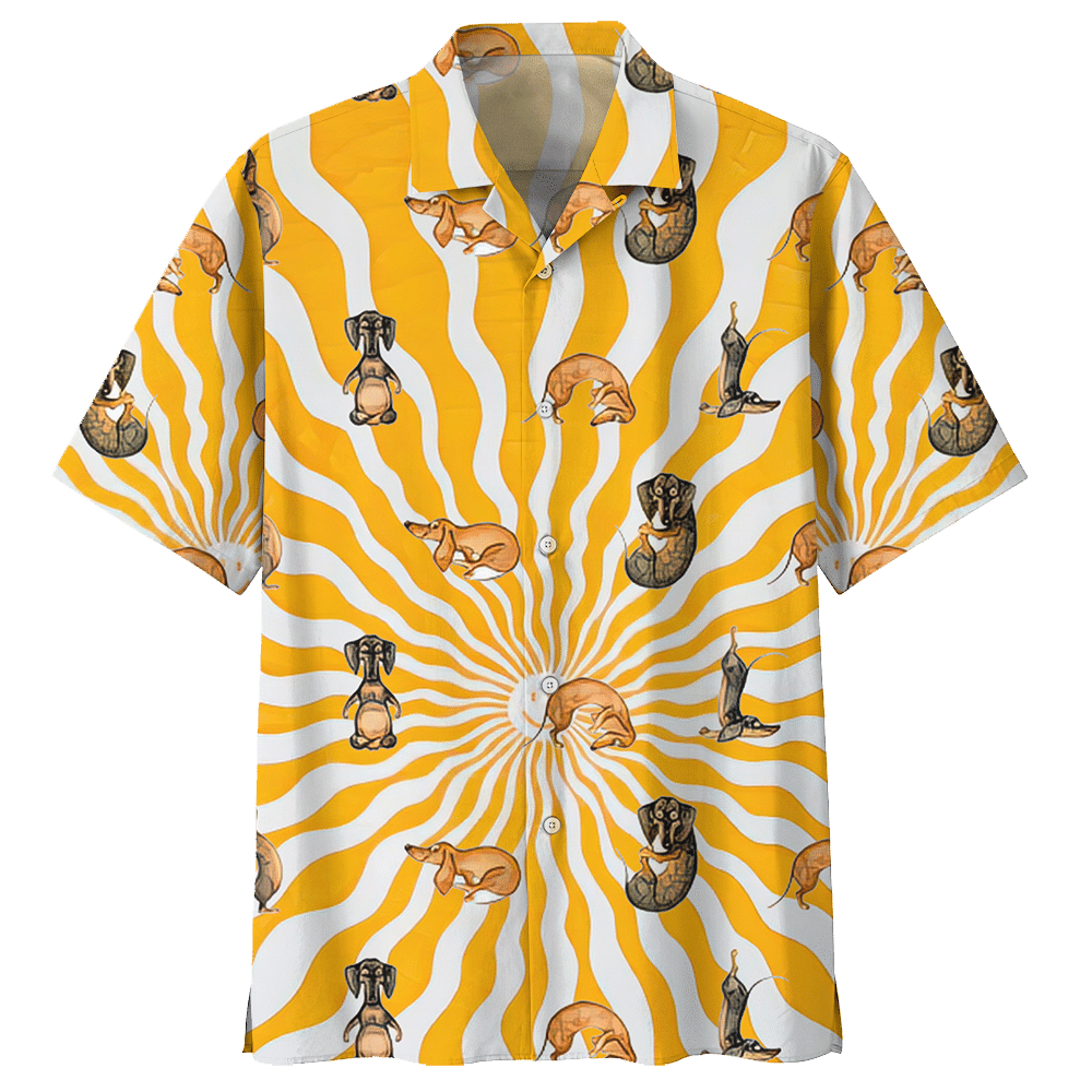 Dachshund Yellow Unique Design Unisex Hawaiian Shirt For Men And Women Dhc17063049