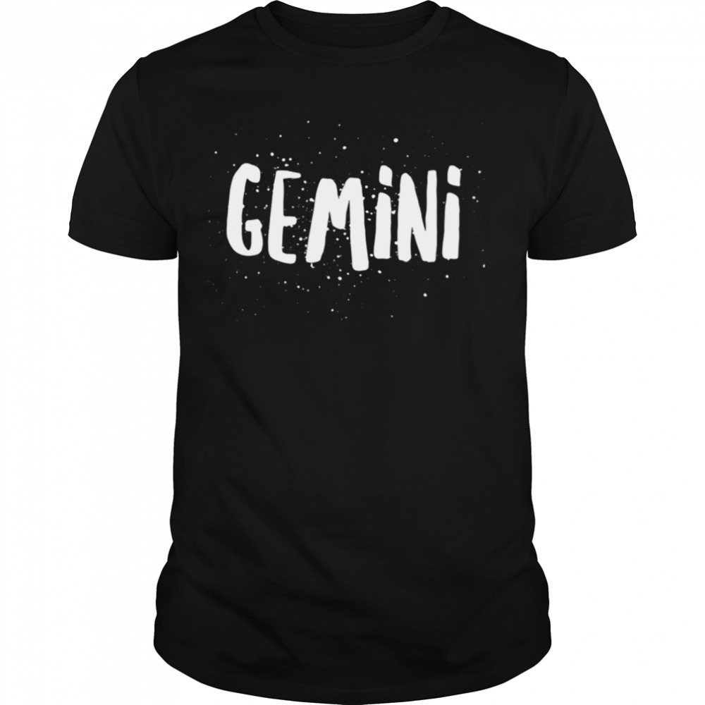 Gemini Fitted Scoop White Text shirt