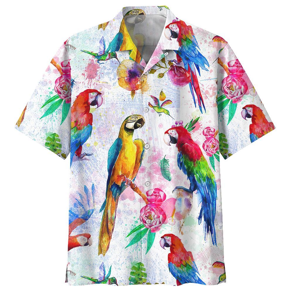 Parrot White High Quality Unisex Hawaiian Shirt For Men And Women Dhc17062995