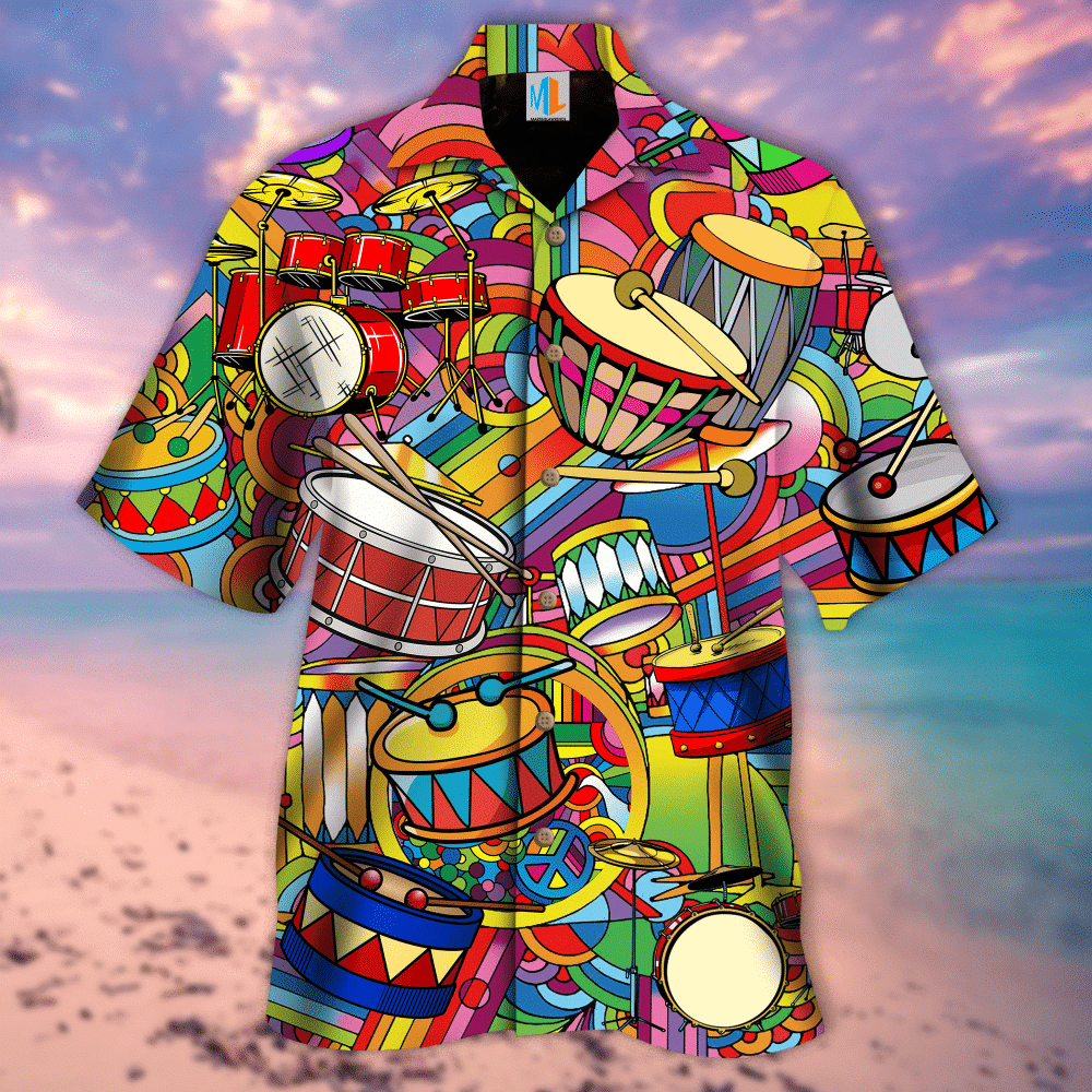Peace Love Drums  Colorful High Quality Unisex Hawaiian Shirt For Men And Women Dhc17062388