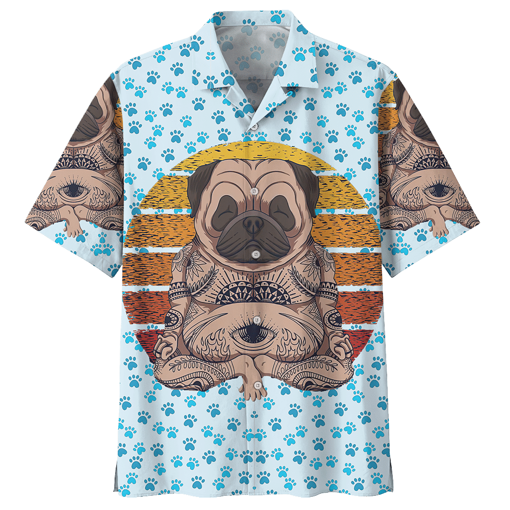 Pug Blue Awesome Design Unisex Hawaiian Shirt For Men And Women Dhc17063094