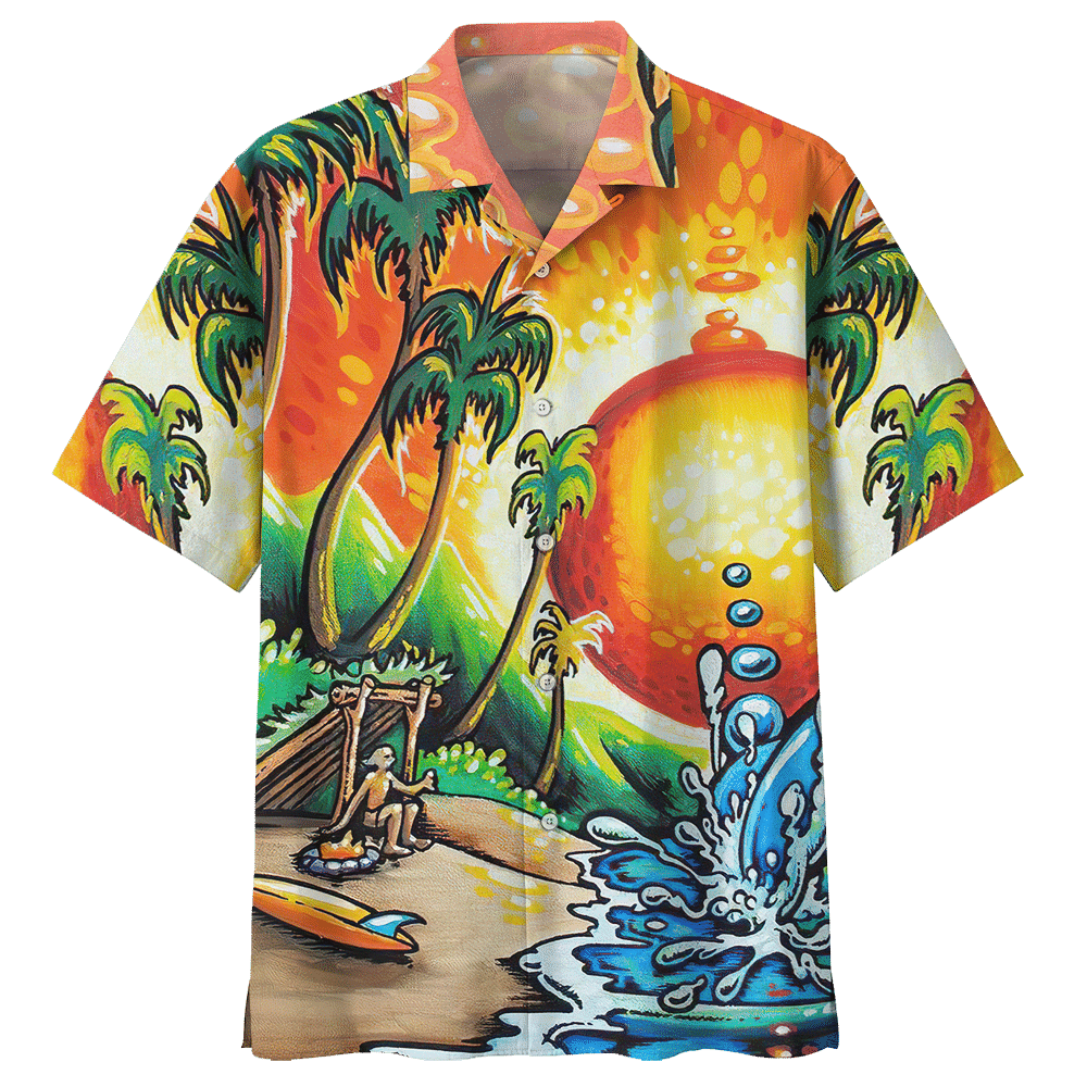 Surfing Orange Unique Design Unisex Hawaiian Shirt For Men And Women Dhc17062875