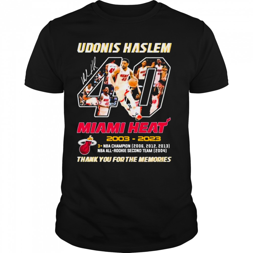 Hot Udonis Haslem Miami Heat 2003 – 2023 Thank You For The Memories Signature Shirt