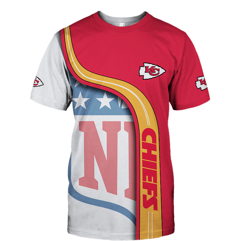 NFL Football Kansas City Chiefs Men's T-shirt 3D Short Sleeve O