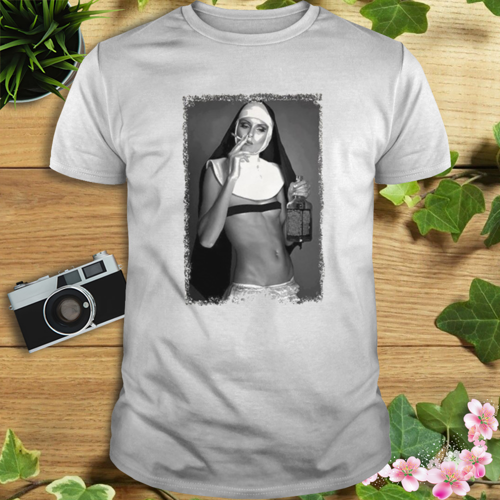 Nun Smoking Weed Drinking Shirt