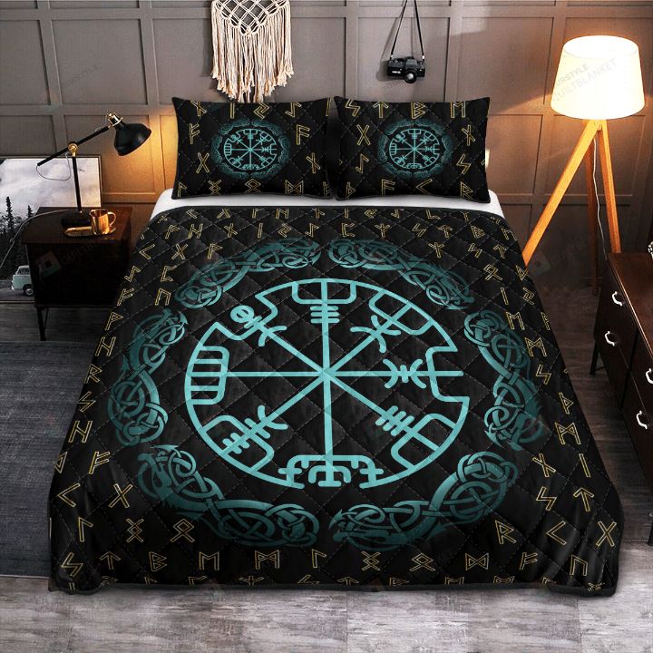 Rune Vegvisir Viking Quilt Bedding Set