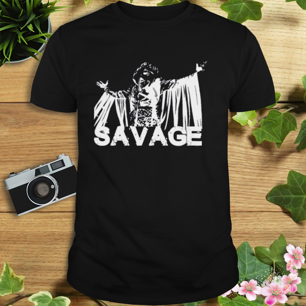 White Portrait Randy Savage Wrestling shirt