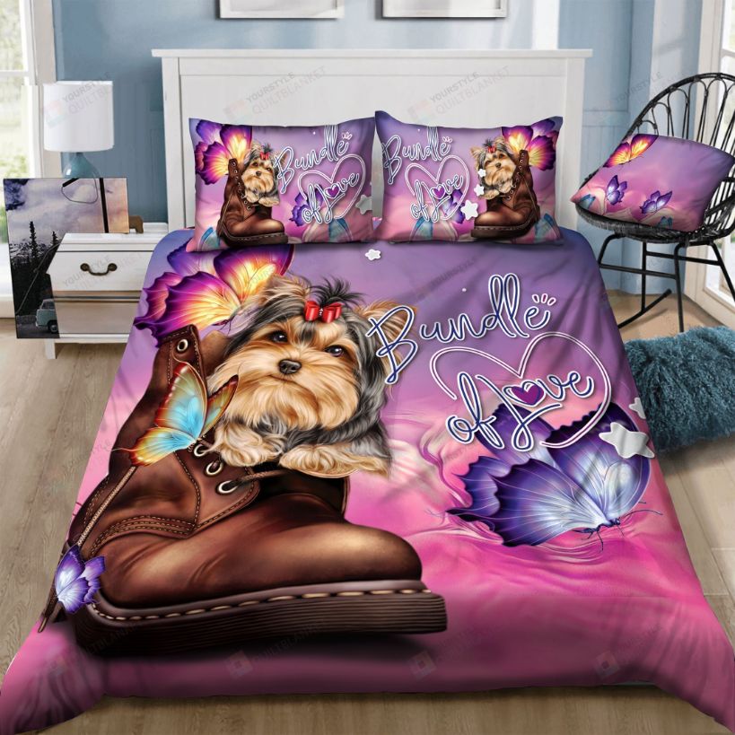 Yorkshire Terrier Butterfly Bedding Set