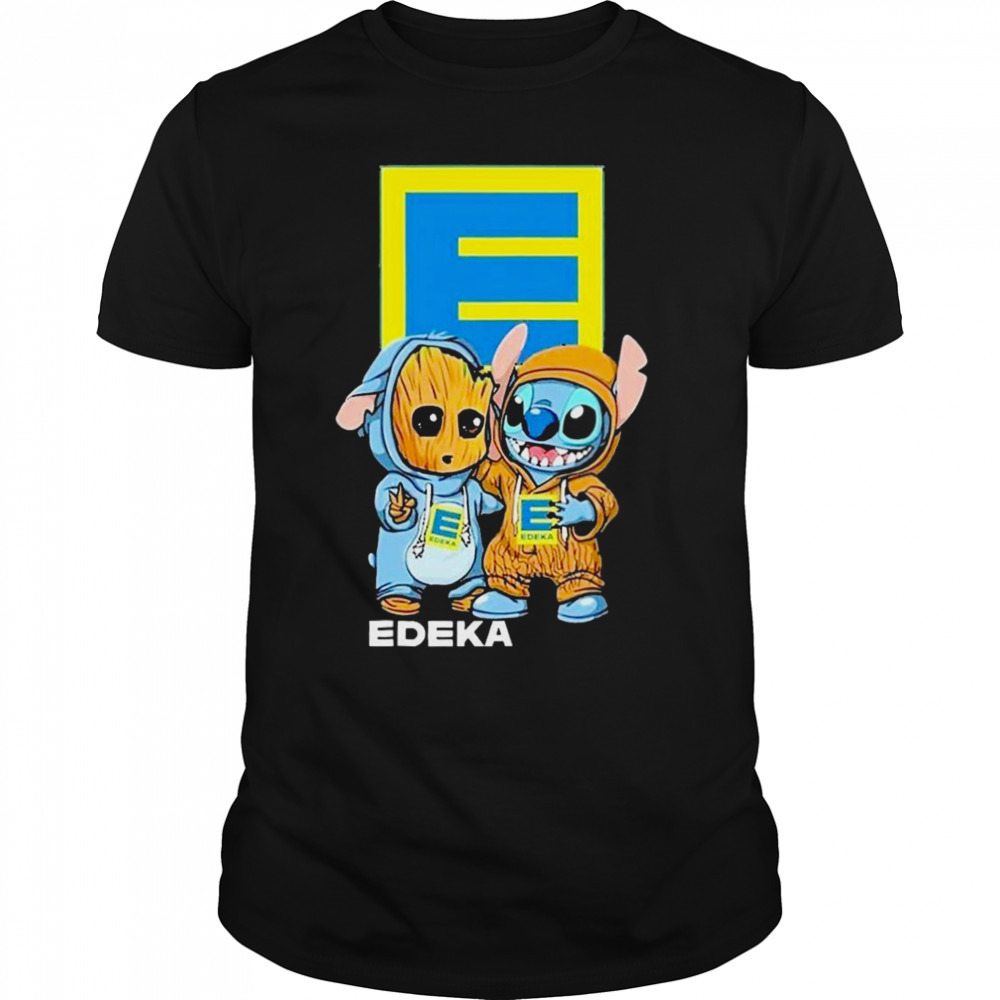 Baby groot and baby stitch edeka shirt