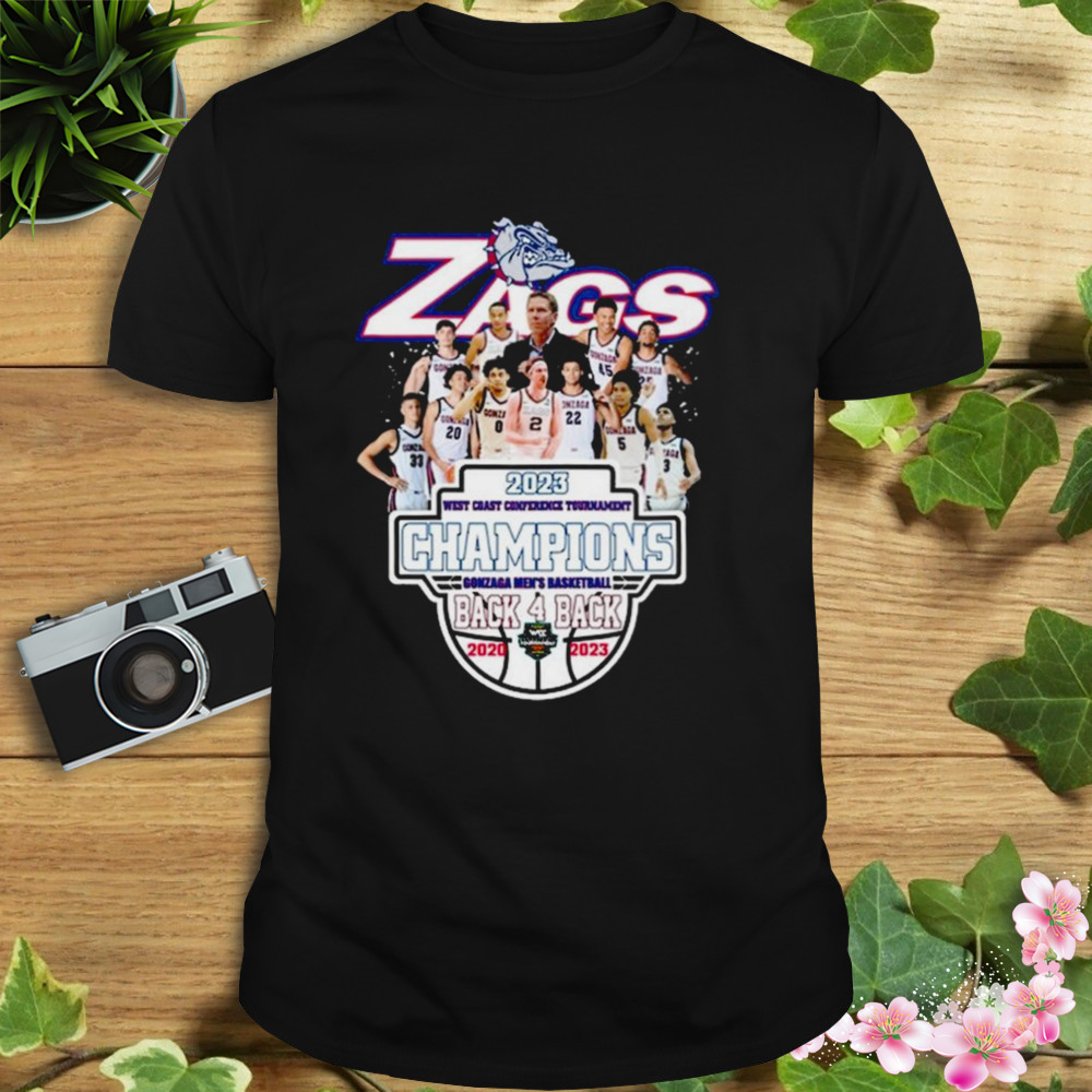 Gonzaga Bulldogs Zags 2023 West Coast Conference Tournament Champions Back 4 Back shirt