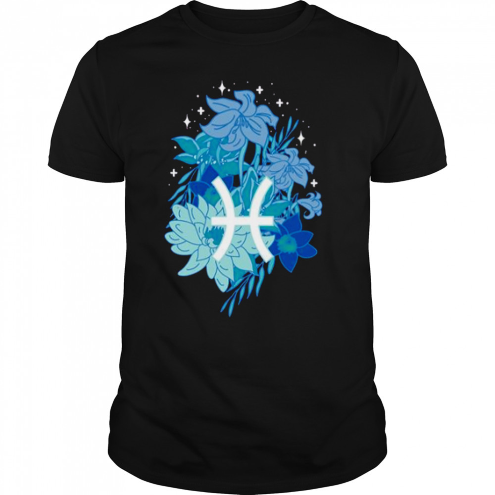 Pisces Flowers Periwinkle shirt
