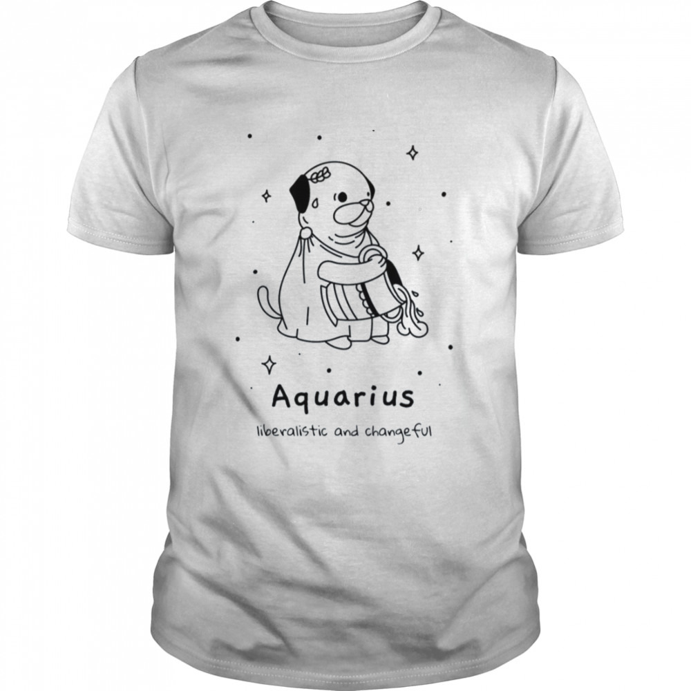 Pug Dog Aquarius Zodiac Sign Astrology shirt