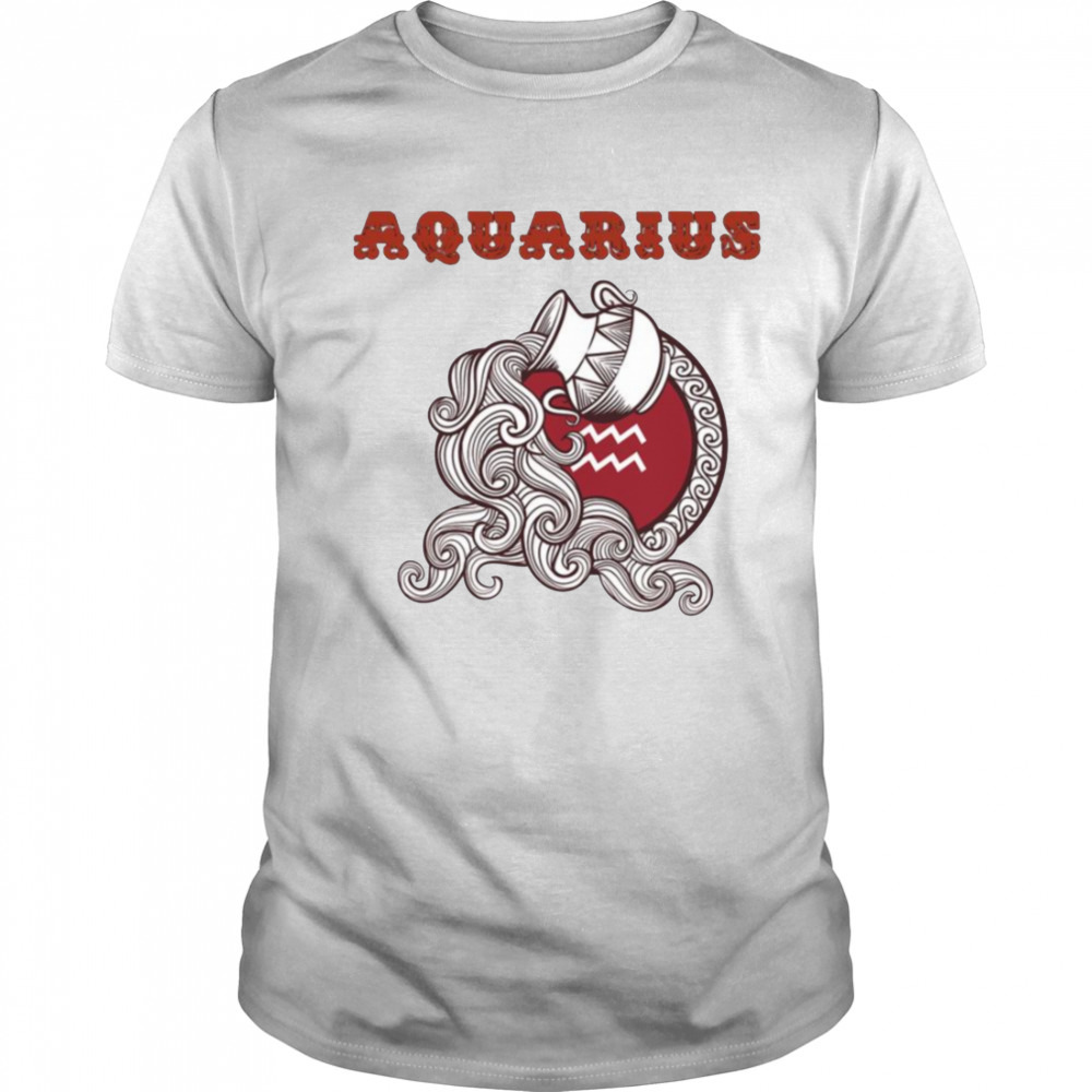 Red Zodiac Sign Aquarius shirt