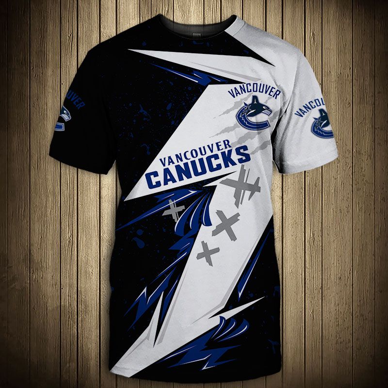 Vancouver Canucks T-shirt 3D thunder design short Sleeve