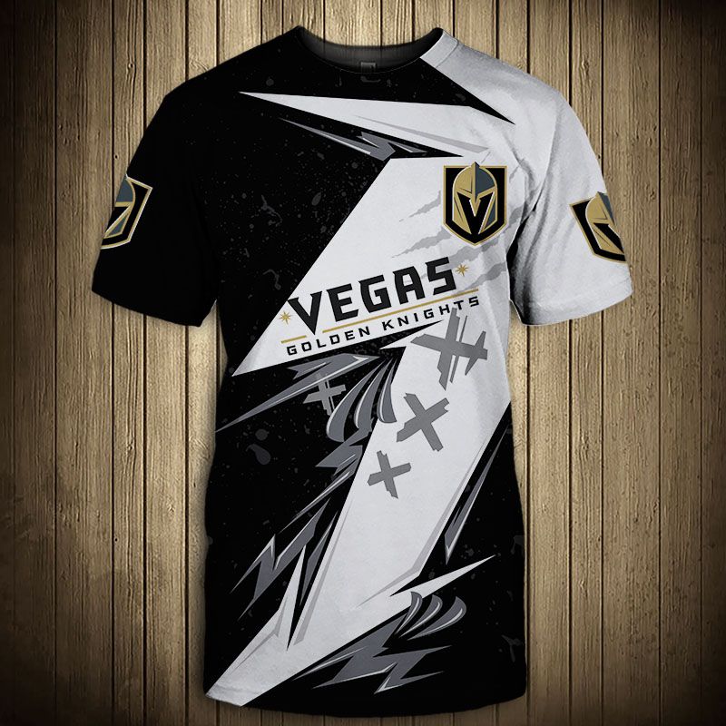 Vegas Golden Knights T-shirt 3D thunder design short Sleeve