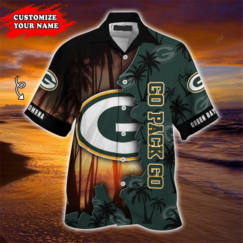 Green Bay Packers Hawaiian Shirt tropical island personalized