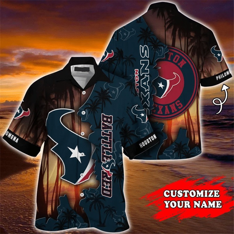 Houston Texans Hawaiian Shirt tropical island personalized