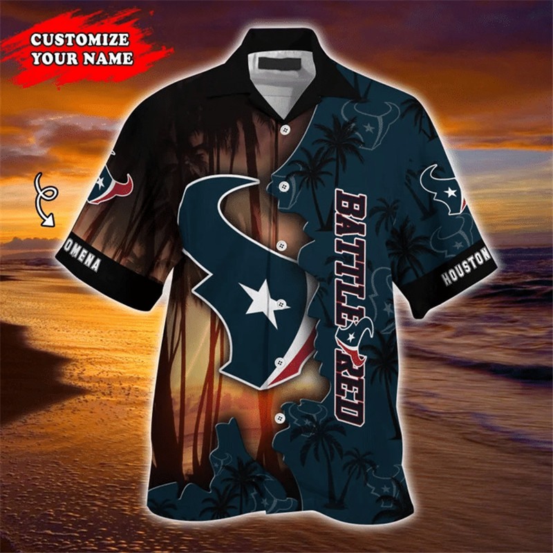 Houston Texans Hawaiian Shirt tropical island personalized