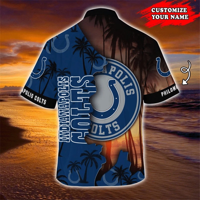 Indianapolis Colts Hawaiian Shirt tropical island personalized