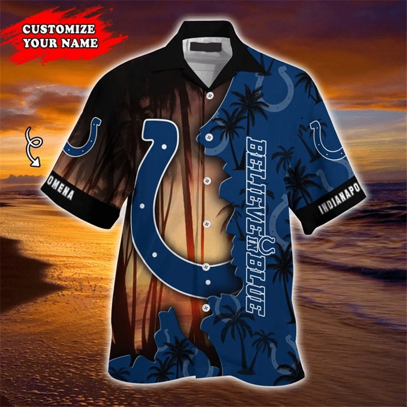 Indianapolis Colts Hawaiian Shirt tropical island personalized