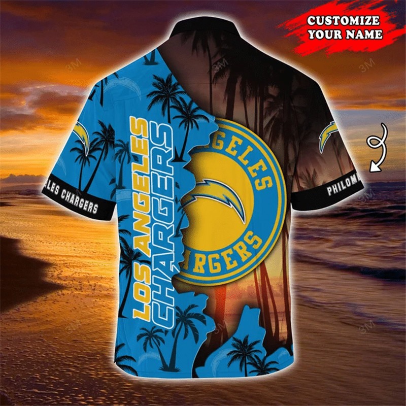 Los Angeles Chargers Hawaiian Shirts tropical island personalized