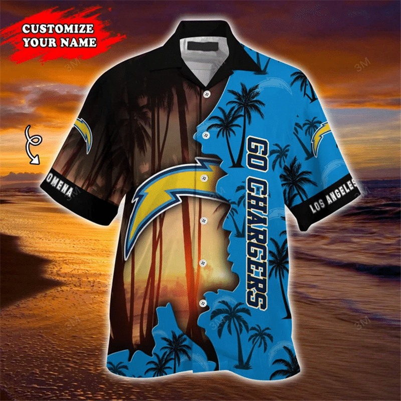 Los Angeles Chargers Hawaiian Shirts tropical island personalized