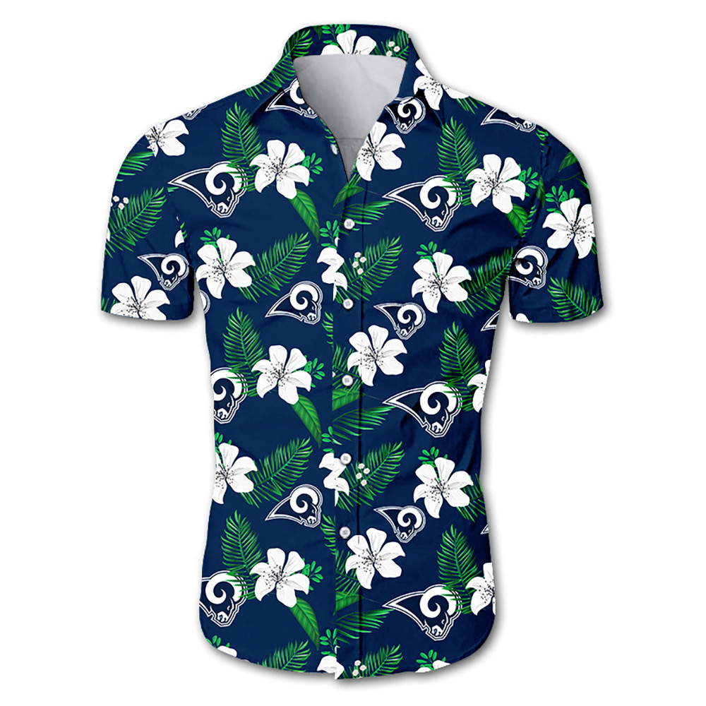 Los Angeles Rams Hawaiian Shirt Tropical Flower summer 2020