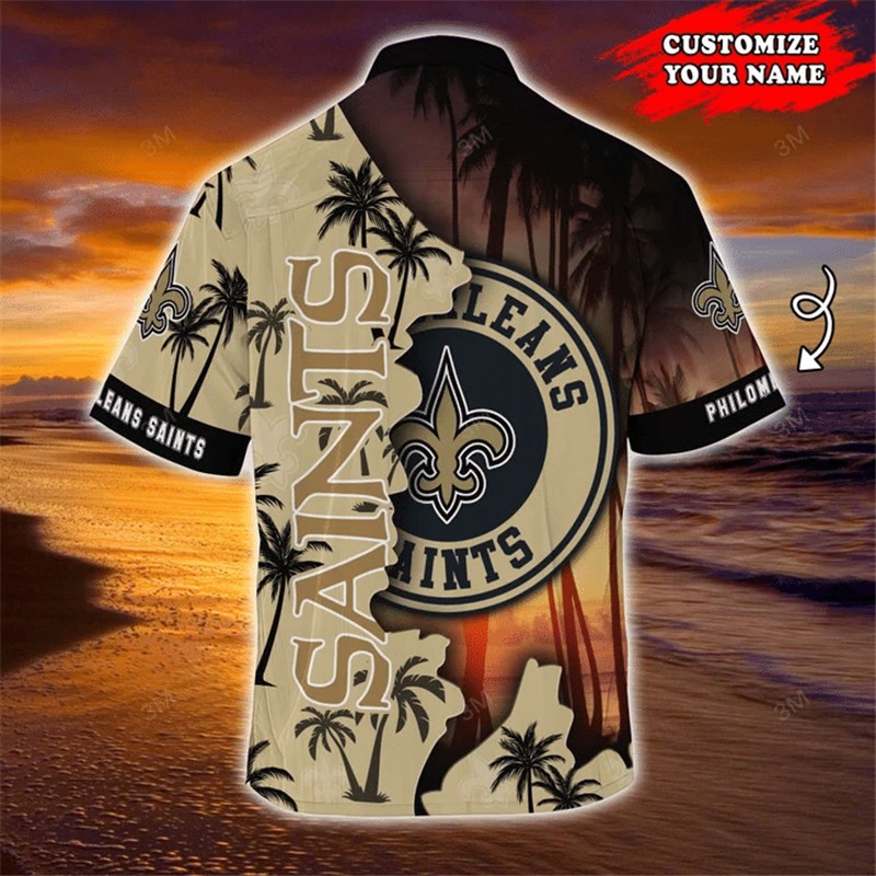 New Orleans Saints Hawaiian Shirt tropical island personalized