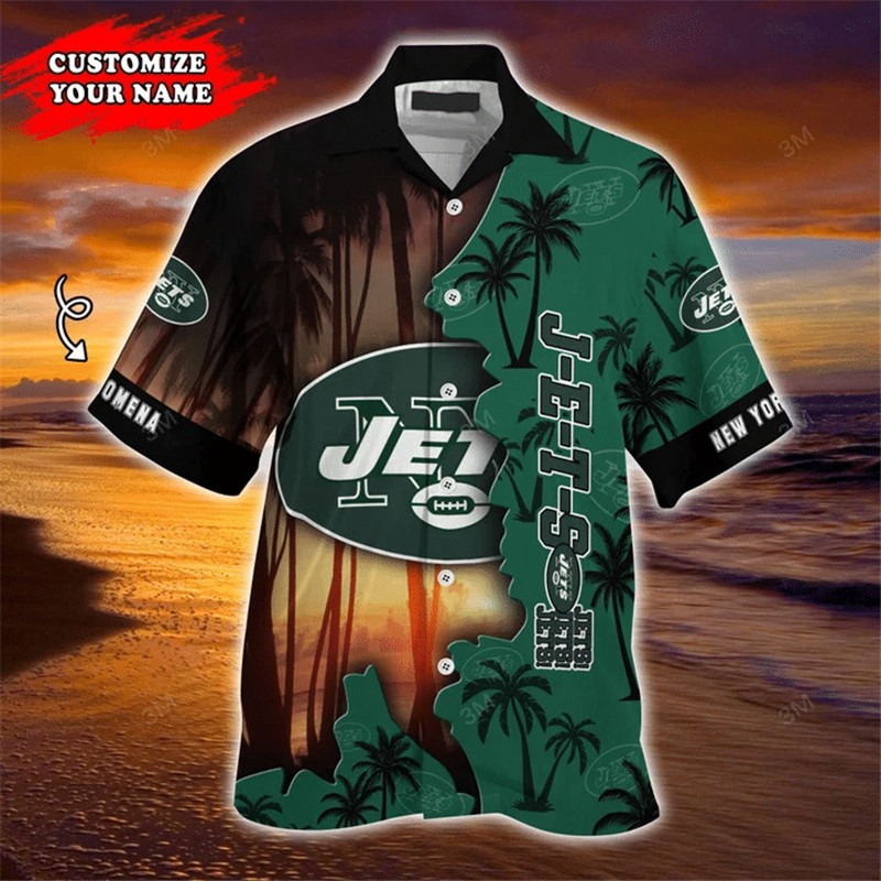 New York Jets Hawaiian Shirts tropical island personalized